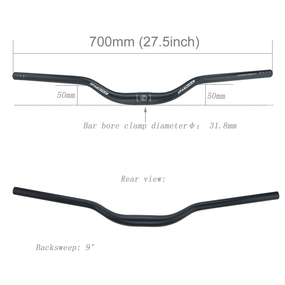 UPANBIKE Bike Handlebar Extra Long Riser Bar φ31.8mm 700mm B148 - UPANBIKE