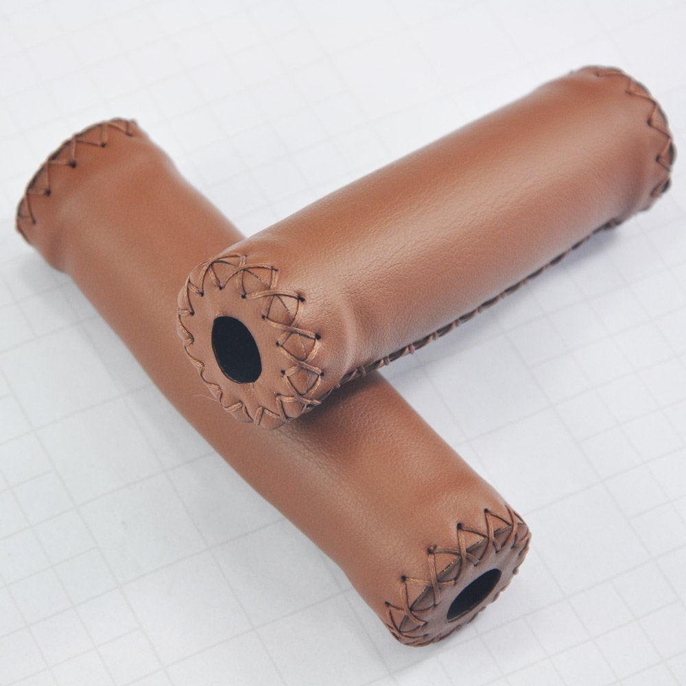 UPANBIKE Retro Leather Bike Grips Fit 22.2mm Handlebar B99 - UPANBIKE