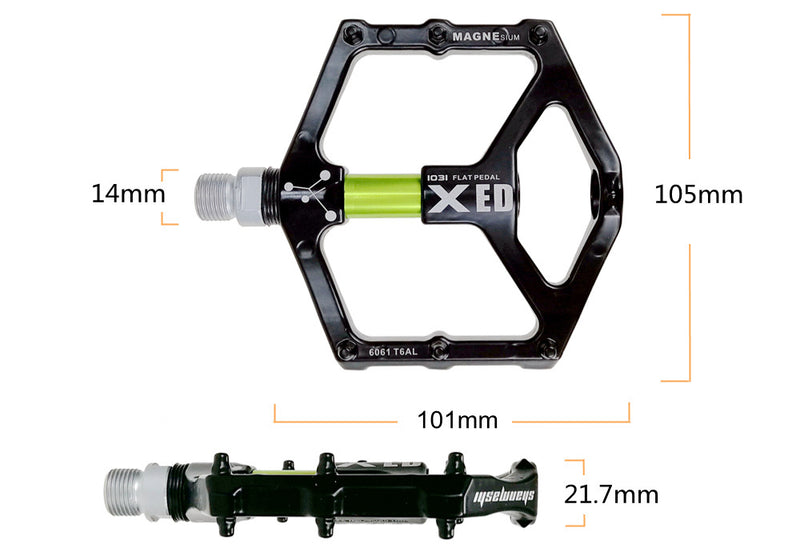 UPANBIKE 9/16" Bike Pedals Aluminum Alloy CNC Ultralight Bearing Wide Flat Platform Bicycle Pedals For MTB BMX Bike UP651 - UPANBIKE