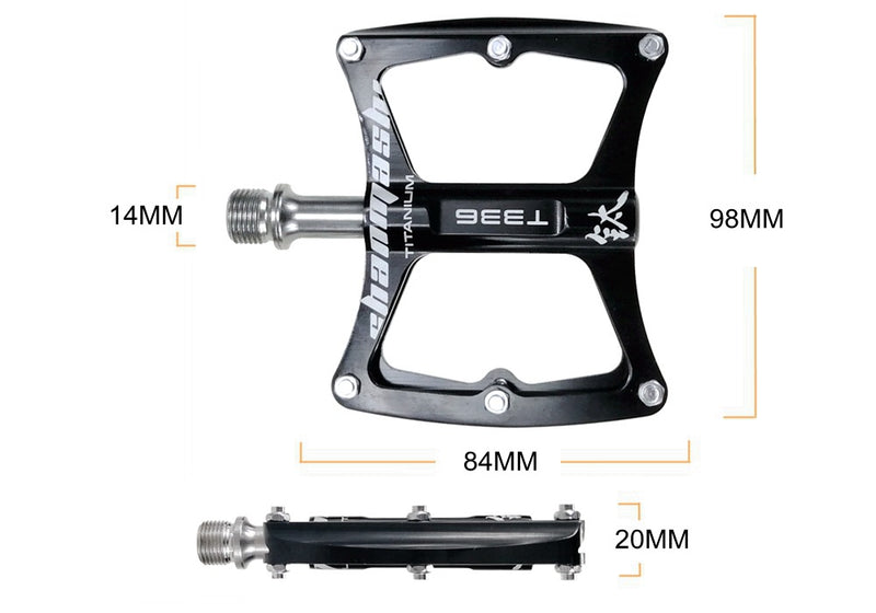 UPANBIKE 9/16" Bike Pedals Aluminum Alloy CNC Ultralight 3 Sealed Titanium Alloy Bearing Bicycle Pedals For MTB BMX Bike UP647 - UPANBIKE