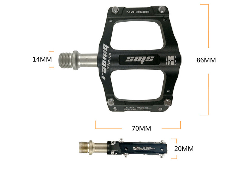 UPANBIKE 3 Bearing Bike Pedals 9/16'' Spindle Ultralight CNC Aluminum Alloy Flat Platform For Mountain Road Bicycle B625 - UPANBIKE